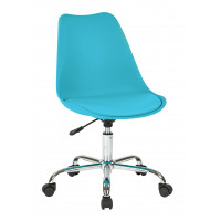 OSP Home Furnishings EMS26-7 Emerson Office Chair with Pneumatic Chrome Base in Teal Finish